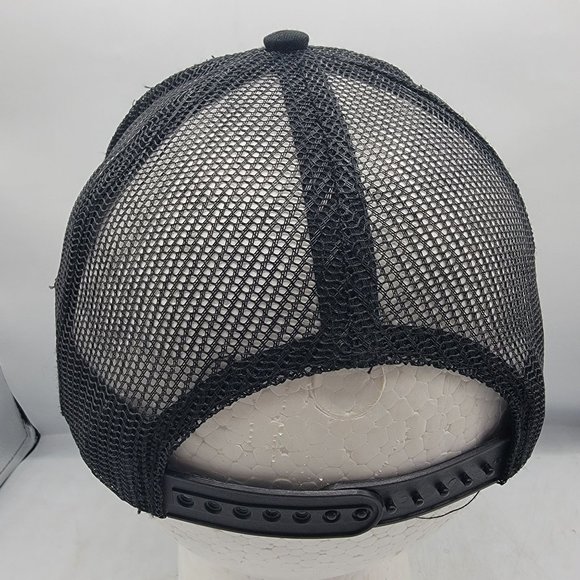 HeadToToe White Cap Embroidered Logo Mesh Trucker Hat Cap Black American Flag - Picture 3 of 9